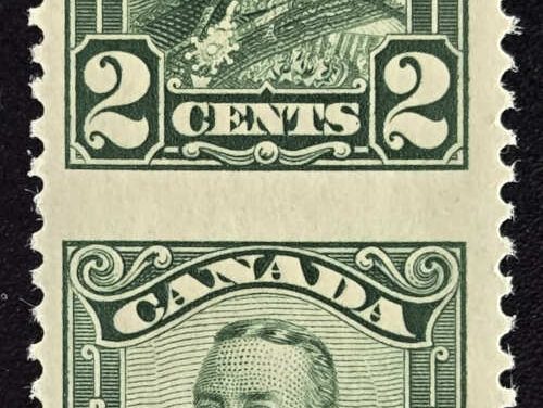 Canada #150e VFNH 1928 2c Perf by Imperf Pair, 250 made