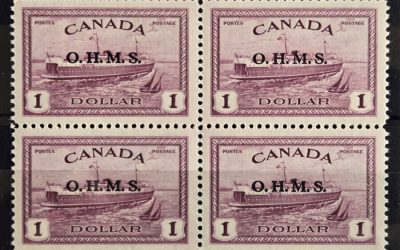 Canada #O10 VFNH 1950 $1 Ferry O.H.M.S. Block (4)