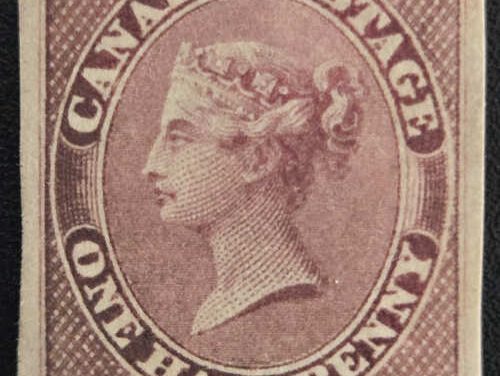 Canada #8 VF Mint 1857 1/2d Rose, oxidized
