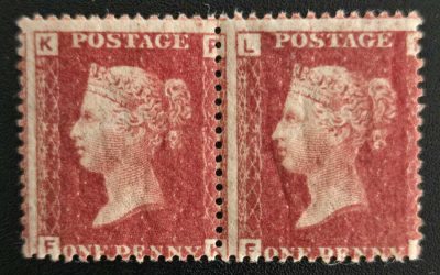 G.B. #33 Mint 1d Red Plate 222 Pair