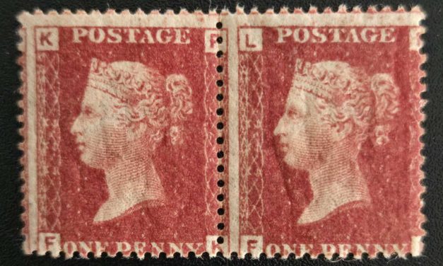 G.B. #33 Mint 1d Red Plate 222 Pair