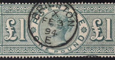 G.B. #124 3 Feb 1894 Brighton CDS Used Pound Green