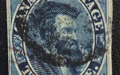 Canada #7 Fine+ Used 1855 10d Cartier, Thin Paper