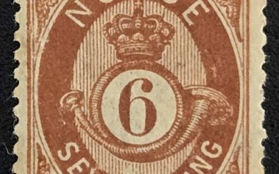 Norway #20 Fine Mint 1875 6s key value