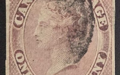 Canada #8 F/VF Used 1857 1/2d Rose