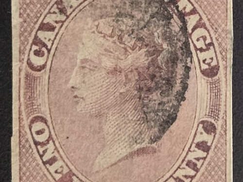 Canada #8 F/VF Used 1857 1/2d Rose