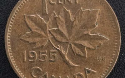 Canada Brown Unc 1955 No Shoulder Fold QEII Cent