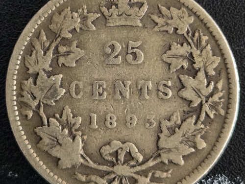 Dominion of Canada VG 1893 Queen Victoria Silver 25 Cents