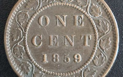Province of Canada EF40 1859 Wide 9 Large Cent