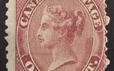 Canada #14b Fine Mint HR 1859 1c Deep Rose, ex Jarrett