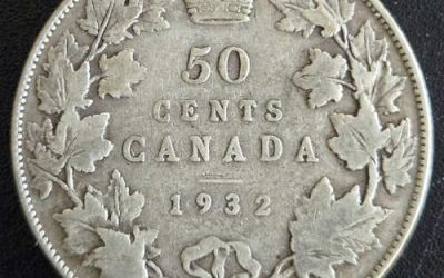 Dominion of Canada VG8 1932 Silver 50 Cents, 19,213 minted