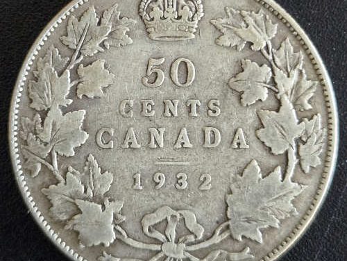 Dominion of Canada VG8 1932 Silver 50 Cents, 19,213 minted