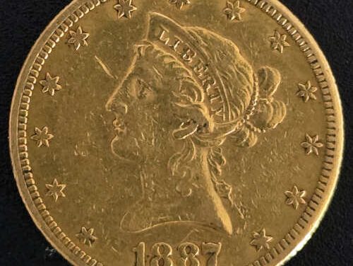 U.S.A./Colonial Canada XF 1887S $10 Gold Eagle .4837oz AGW