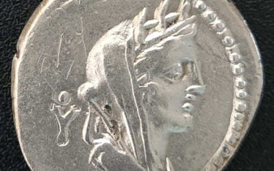 C. Fabius C.F. Hadrianus 102 BC 3.7gm Silver Denarius w/ Cybele etc