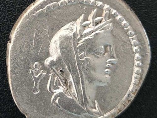 C. Fabius C.F. Hadrianus 102 BC 3.7gm Silver Denarius w/ Cybele etc