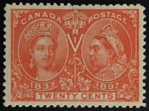 Canada #59 F/VF Never Hinged 1897 20c Jubilee