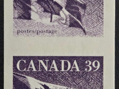 Canada #1194Bf VFNH 1990 39c Flag Imperforate Pair