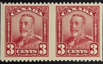 Canada #151b VFNH 1928 3c Perf by Imperf Pair, 250 made