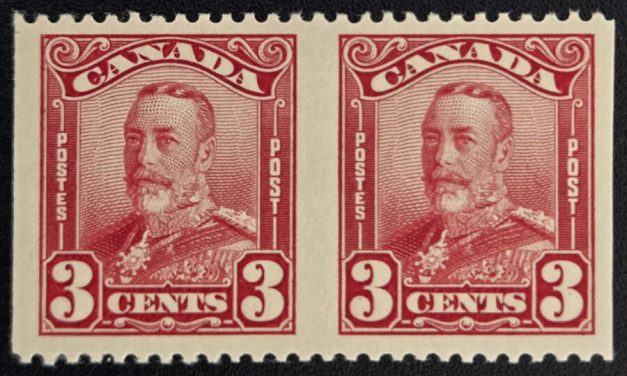 Canada #151b VFNH 1928 3c Perf by Imperf Pair, 250 made