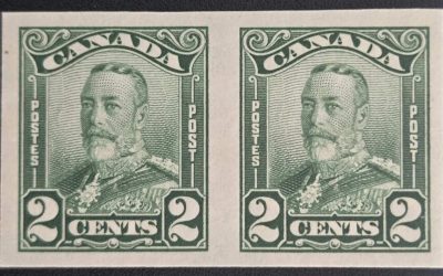Canada #150a VFNH 1928 2c George V Imperforate Pair