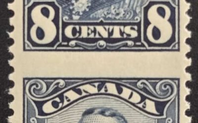 Canada #154c VFNH 1928 8c George V Perf by Imperf Pair
