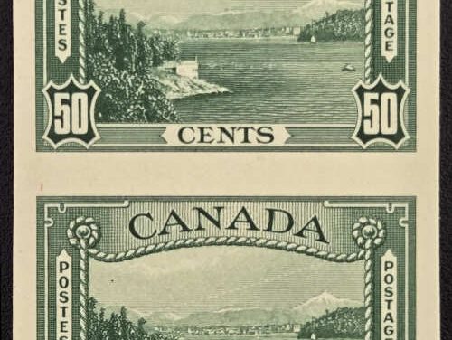 Canada #244P VF 1938 50c Vancouver Harbour Plate Proof Pr