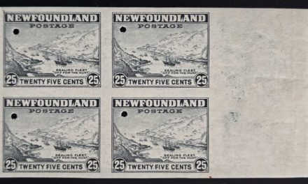 Newfoundland #265i VFNH 1941/44 25c Imperf Blk w/ punches
