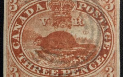 Canada #4 F/VF Used 1852 3d Beaver