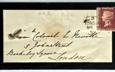 G.B. #20 8 Mar 1859 1d Red Torquay/London Mourning Cover