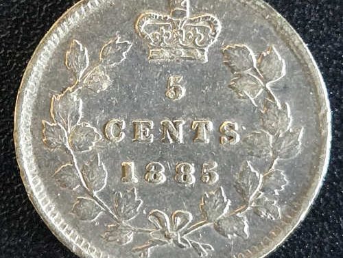 Dominion of Canada VF20 1885 QV Silver 5 Cents, Large 5