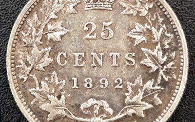 Dominion of Canada EF 1892 QV Silver 25 Cents