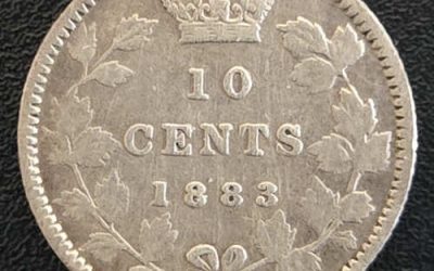 Dominion of Canada F12 1883H Silver 10 Cents