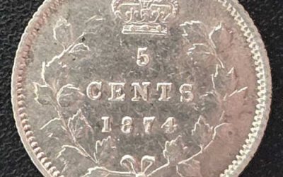 Dominion of Canada EF40 1871H Plain 4 Silver 5 Cents