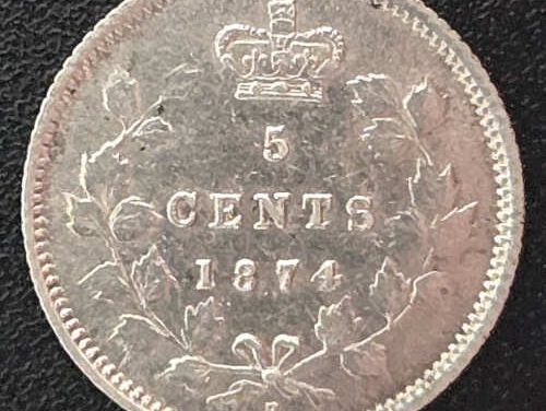 Dominion of Canada EF40 1871H Plain 4 Silver 5 Cents