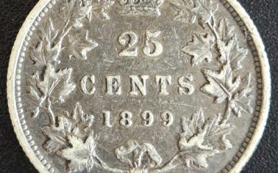 Dominion of Canada EF40 1899 QV Silver 25 Cents