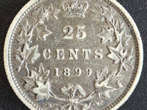 Dominion of Canada EF40 1899 QV Silver 25 Cents