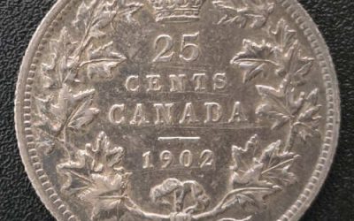 Dominion of Canada EF40 1902 Silver 25 Cents
