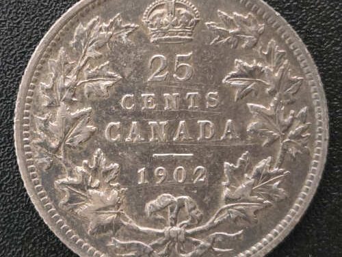 Dominion of Canada EF40 1902 Silver 25 Cents