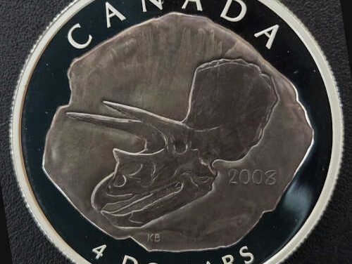 Canada Proof 2008 pure Silver Triceratops $4 #8427/13046