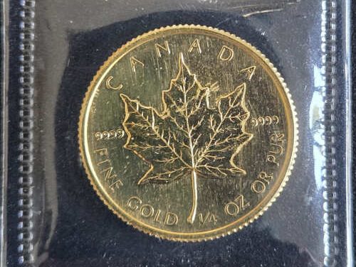 Canada BU 1985 .9999 fine 1/4oz Gold $10 Maple Leaf