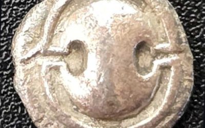 Greek-Boeotia, Mycalessus 357-374 BC .8gm Silver Obol