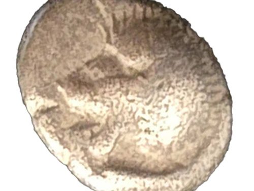Greek. Ionia-Miletos 6th Century BC .9gm Silver Diobol