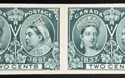 Canada #52P VF 1897 2c Jubilee Plate Proof Pair