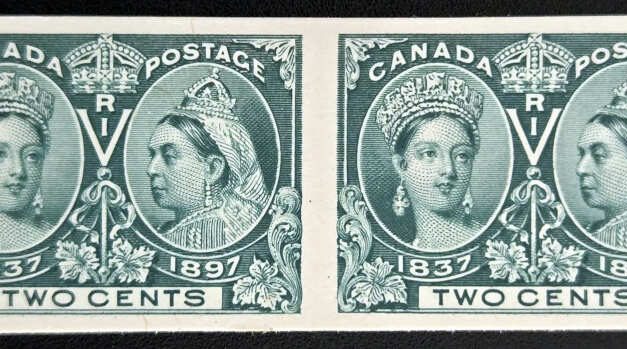 Canada #52P VF 1897 2c Jubilee Plate Proof Pair