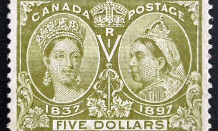 Canada #65 VF Unu 1897 $5 Jubilee selected for centering