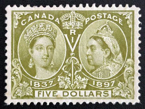 Canada #65 VF Unu 1897 $5 Jubilee selected for centering