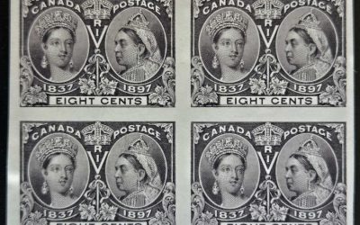 Canada #56P F/VF 1897 8c Jubilee Plate Proof Block (4)