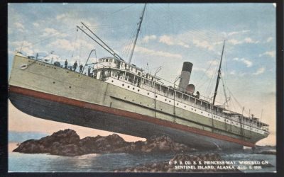 C.P.R. S.S. Princess May Unu colour Alaska Shipwreck Postcard