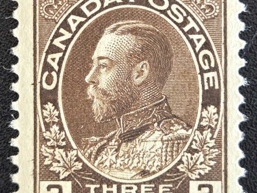 Canada #108 VFNH 1918 3c Wet Printing Admiral $150