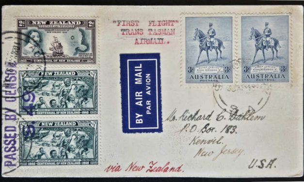 Australia/N.Z. 30 Apr 1940 9d Censored mixed franked FFC to US